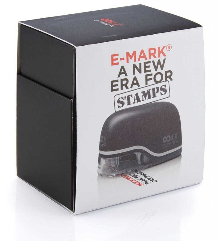 Verpackung des Colop E-Mark-Stempels || obchodRAZITEK.cz